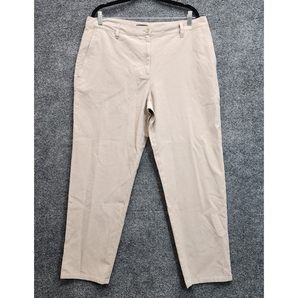 NWT Eileen Fisher Organic Cotton Hemp High Waist Tapered Ankle Pants 16 Wheat